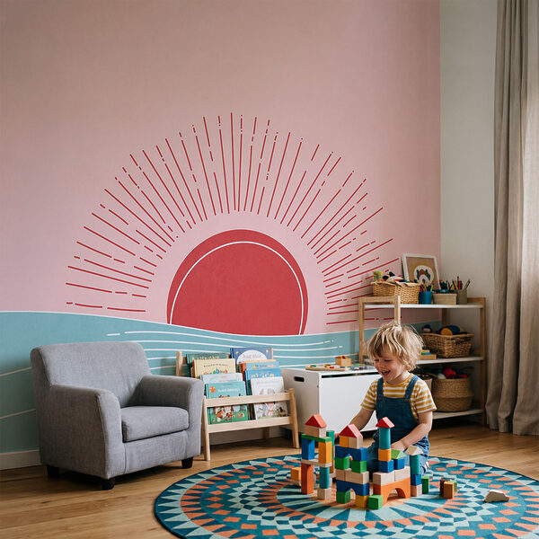Wall mural Sun rising over water (SKU: t00720v2) Wall mural Wall mural Sun rising over water (SKU: t00720v2)
