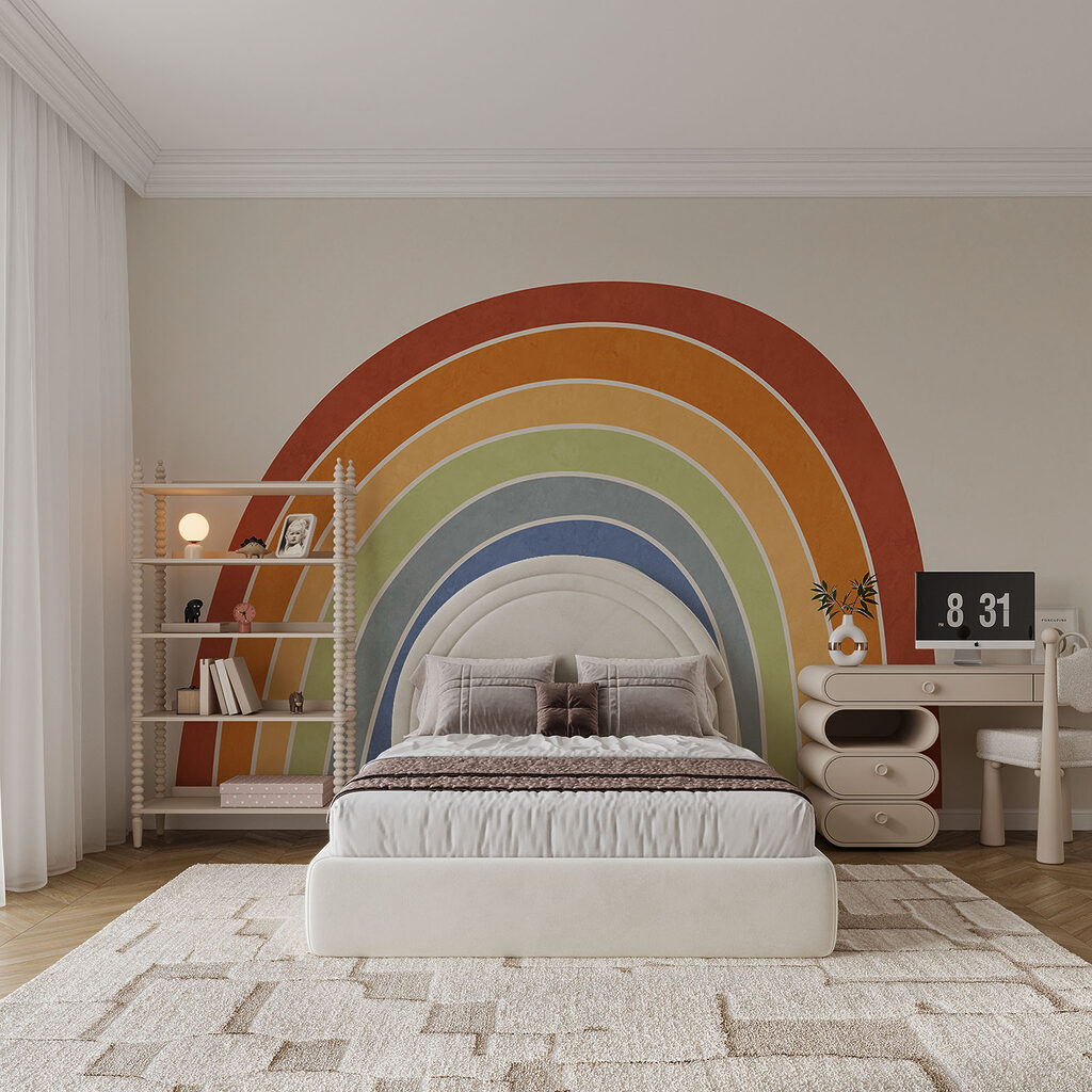 Rainbow on a white background