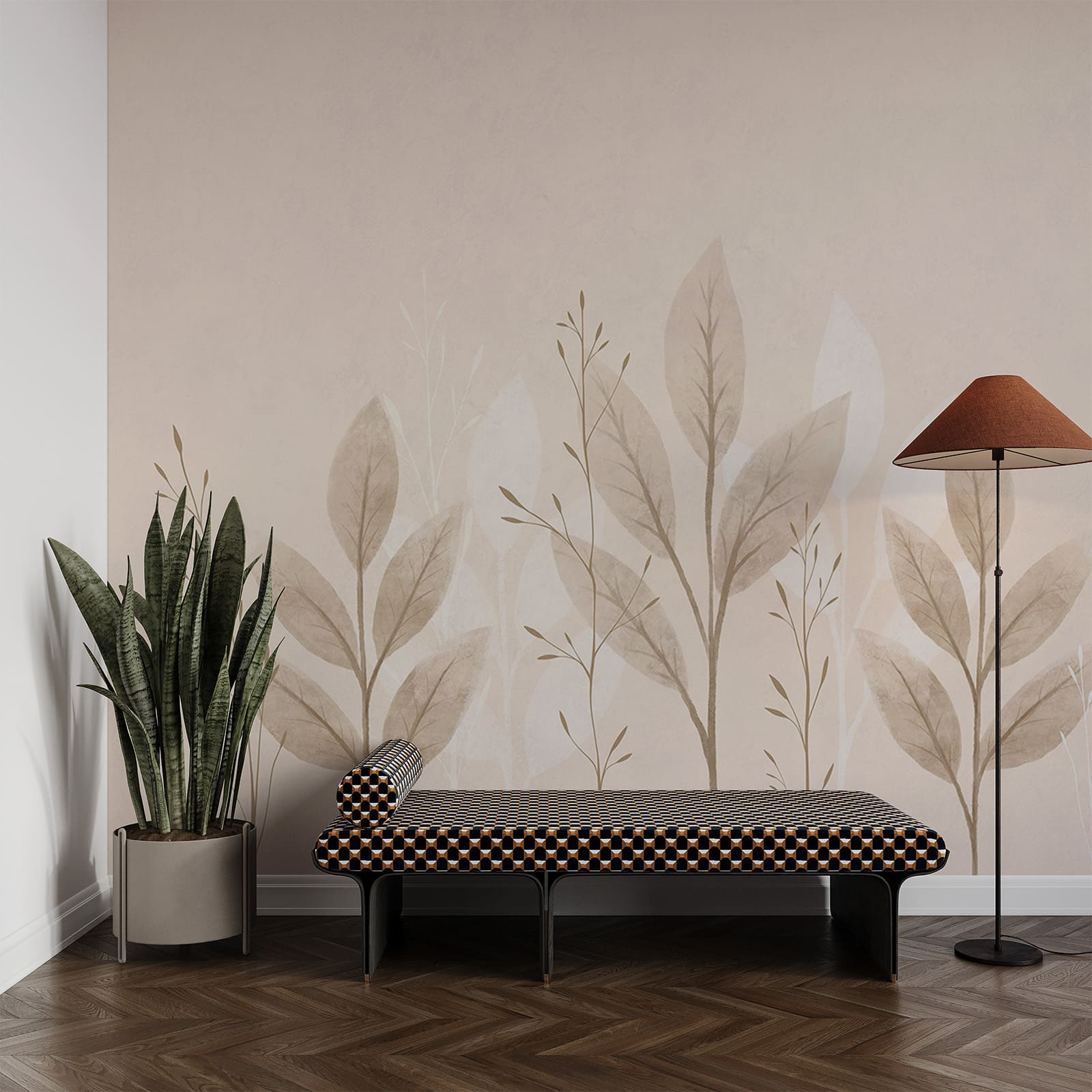 Gentle leaves on a soft background