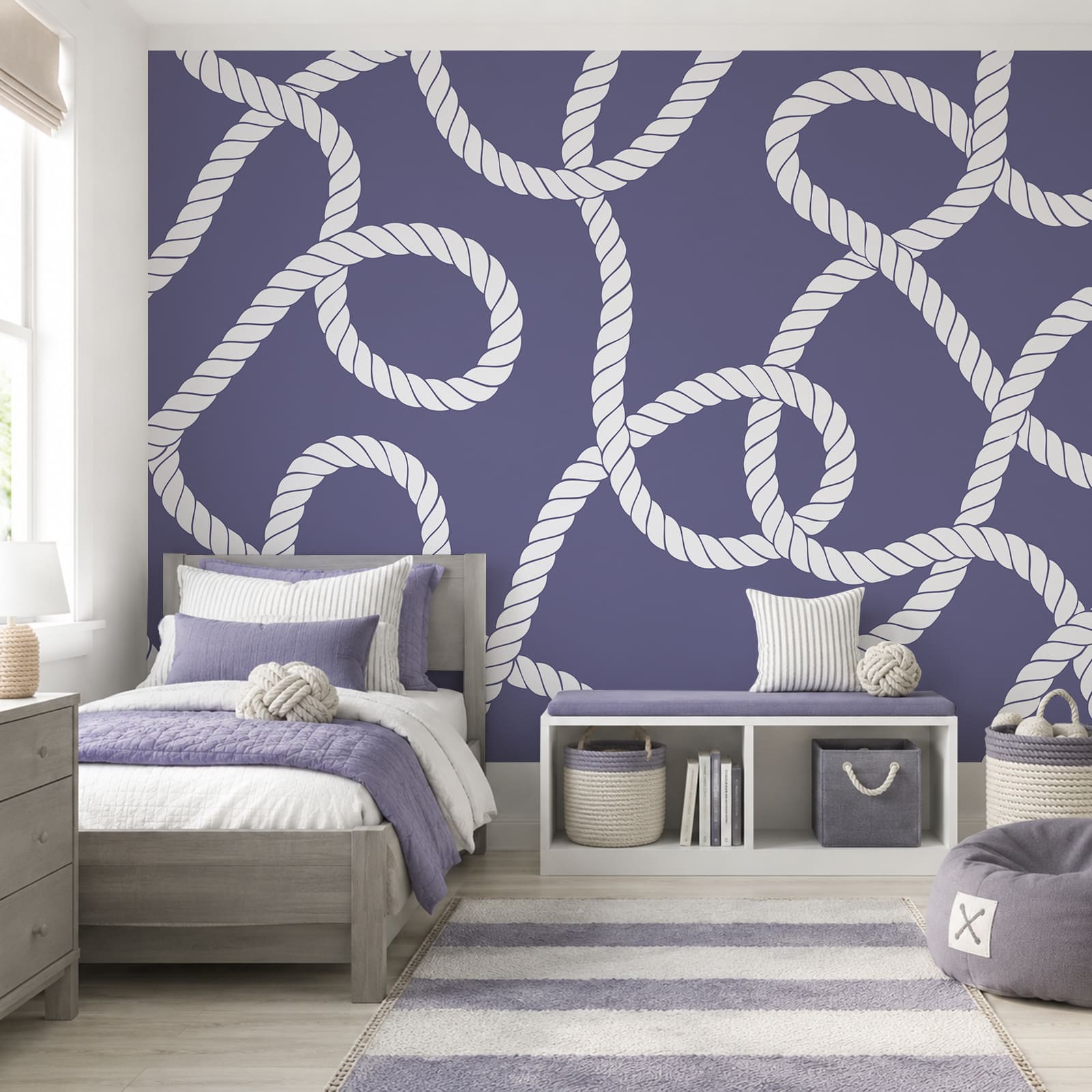 Pattern of white rope
