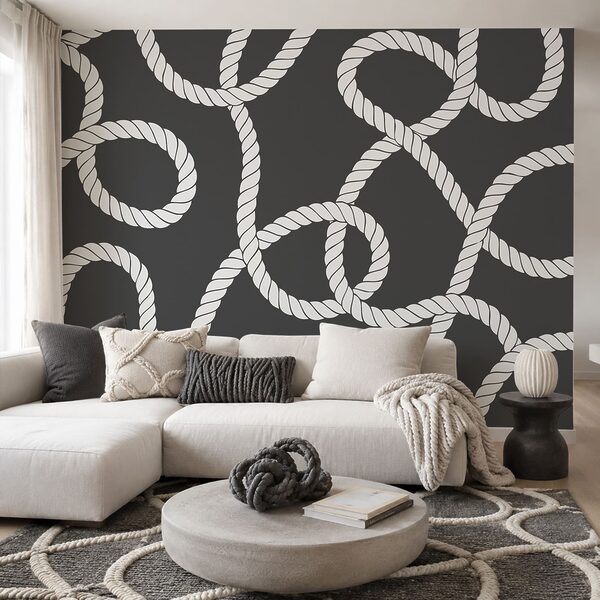 Pattern of white rope