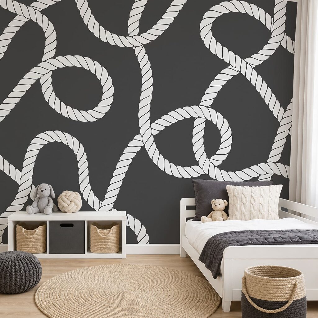 Pattern of white rope