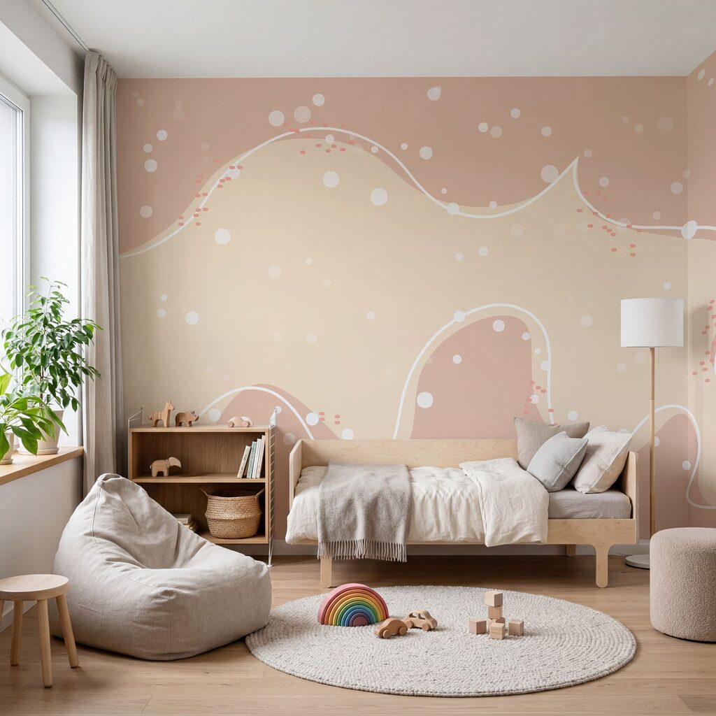 White and pink background with dots White and pink background with dots