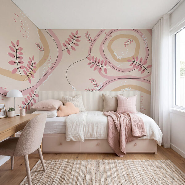 Pink and beige floral pattern Pink and beige floral pattern