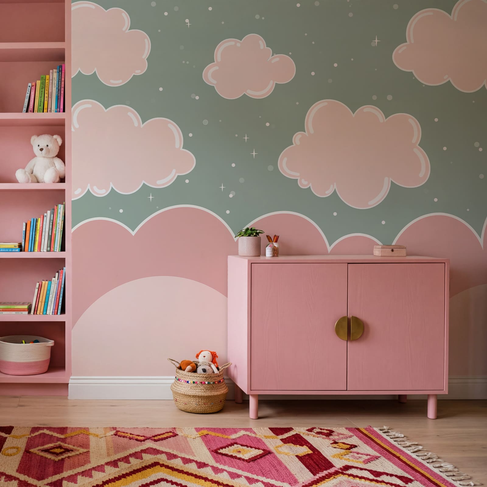 Pink clouds in the sky