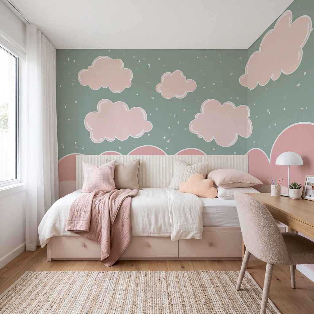 Pink clouds in the sky