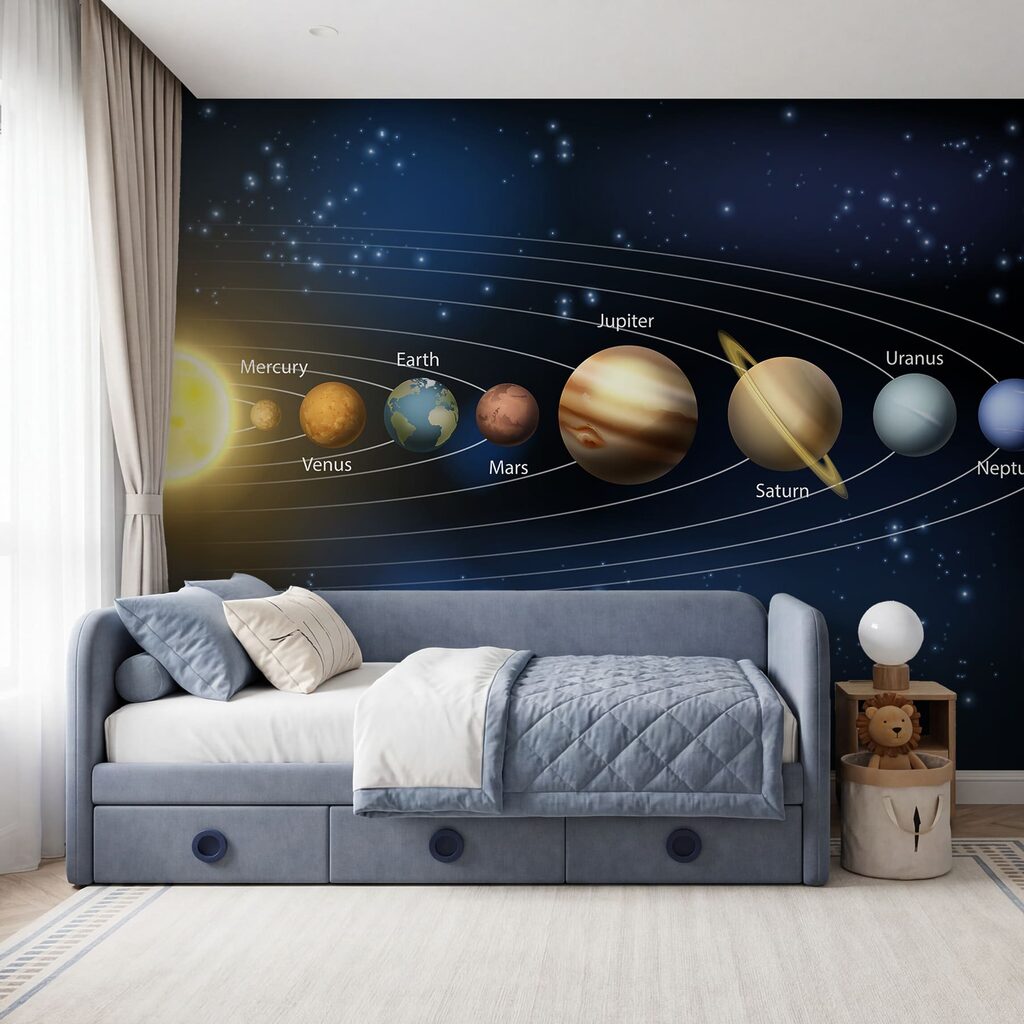 Solar system with planets and stars Solar system with planets and stars