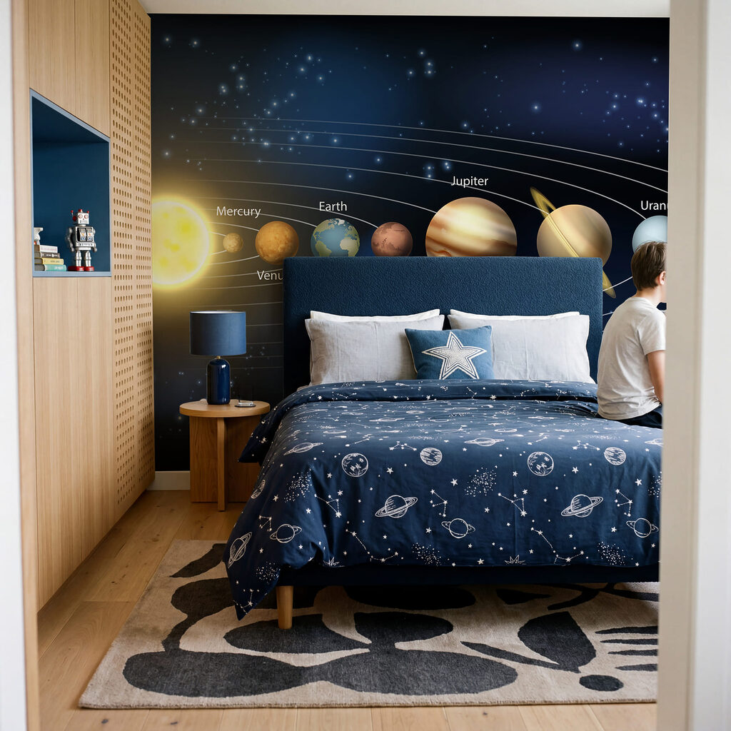 Solar system with planets and stars Solar system with planets and stars