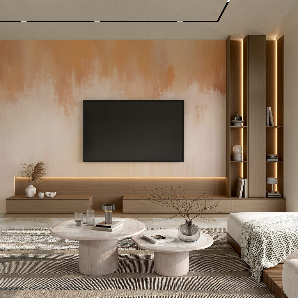 White and tan wall