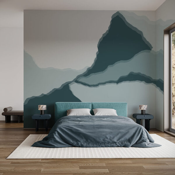 Abstract mountain landscape in cool tones Abstract mountain landscape in cool tones