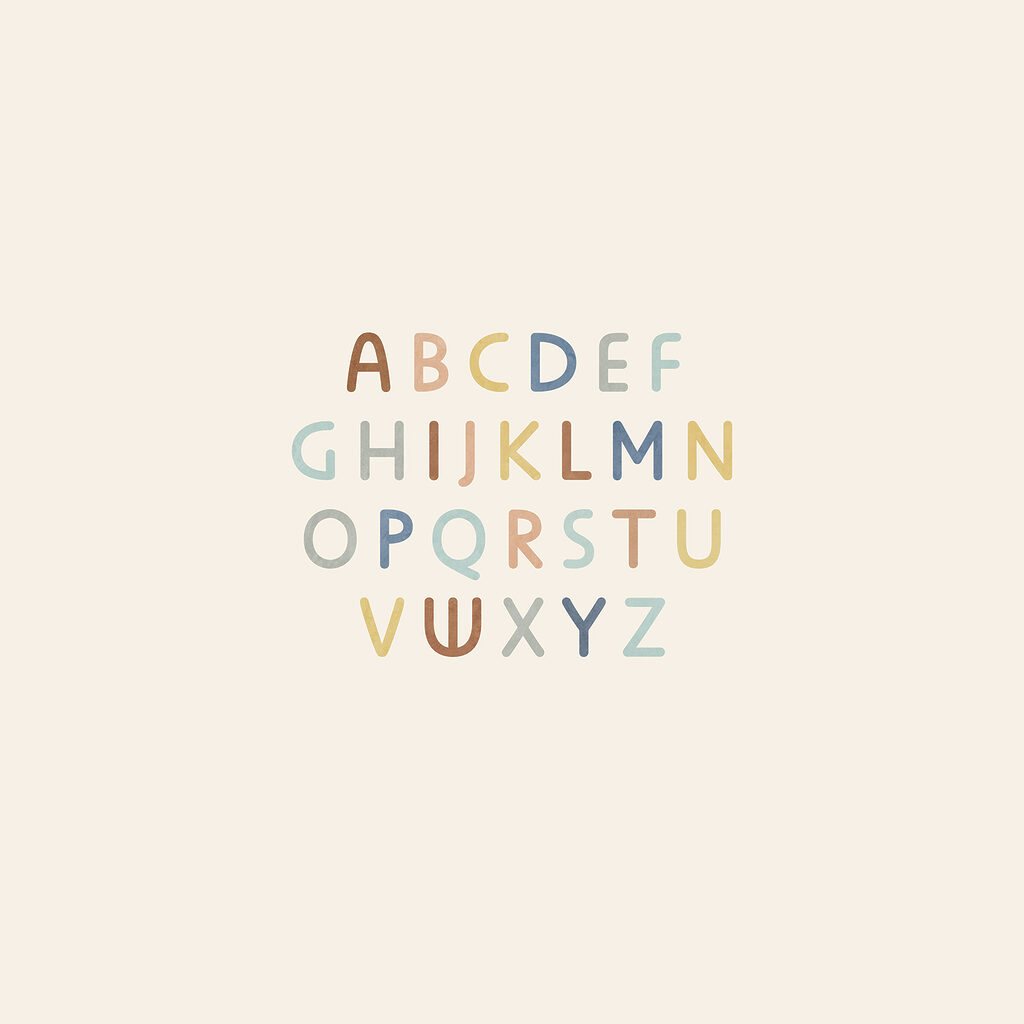 Group of letters on a white background