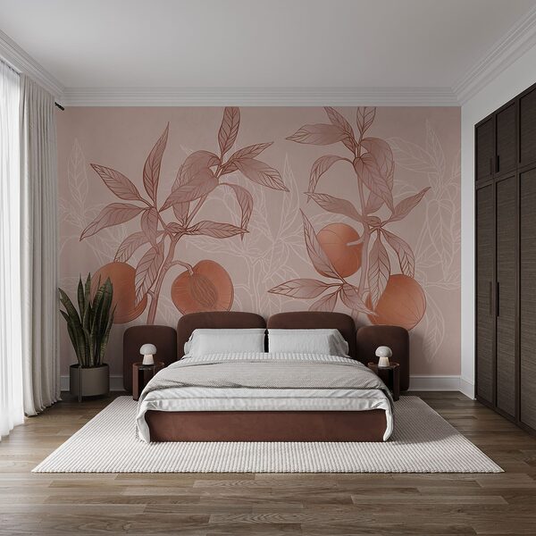 Wall mural Plant with fruit and leaves (SKU: t00750v1) Wall mural Wall mural Plant with fruit and leaves (SKU: t00750v1)