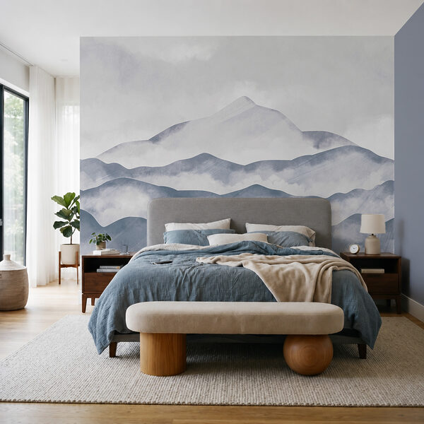 Wall mural Mountain range with clouds (SKU: t00751) Wall mural Wall mural Mountain range with clouds (SKU: t00751)