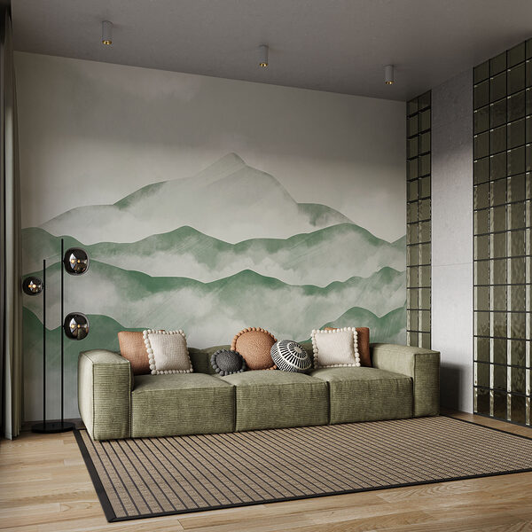 Wall mural Mountain range with clouds (SKU: t00751v1) Wall mural Wall mural Mountain range with clouds (SKU: t00751v1)