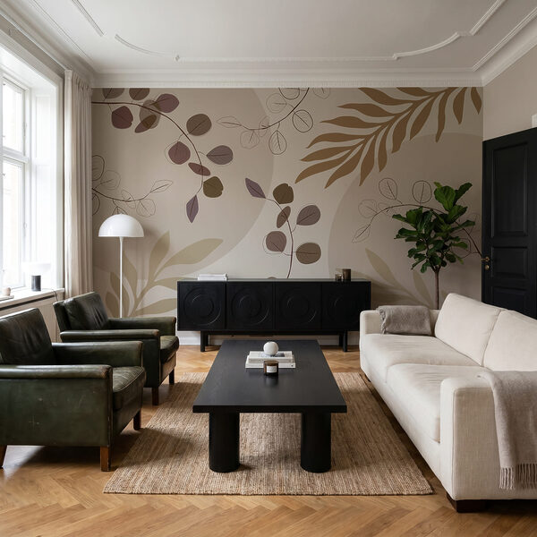 Wall mural Nature-inspired abstract leaf design (SKU: w03857) Wall mural Wall mural Nature-inspired abstract leaf design (SKU: w03857)