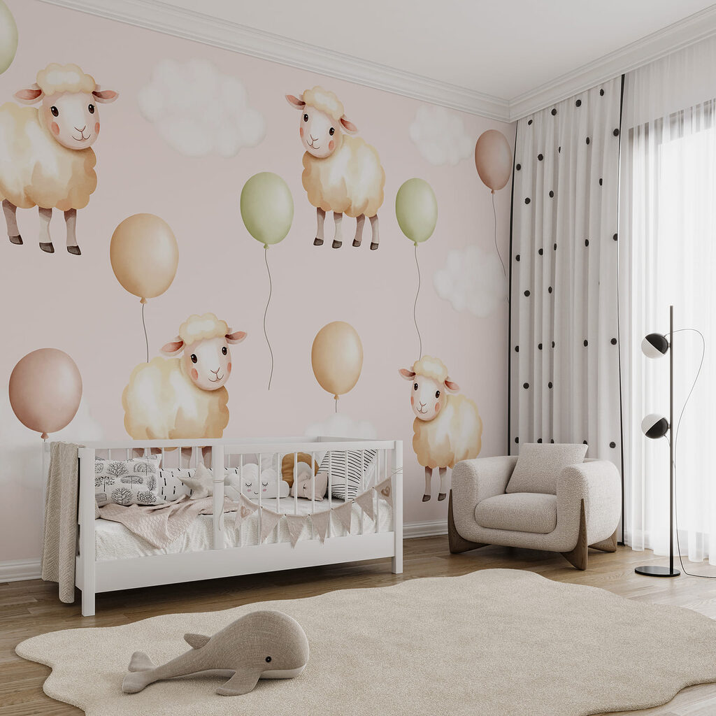 Pattern of sheep and balloons Pattern of sheep and balloons
