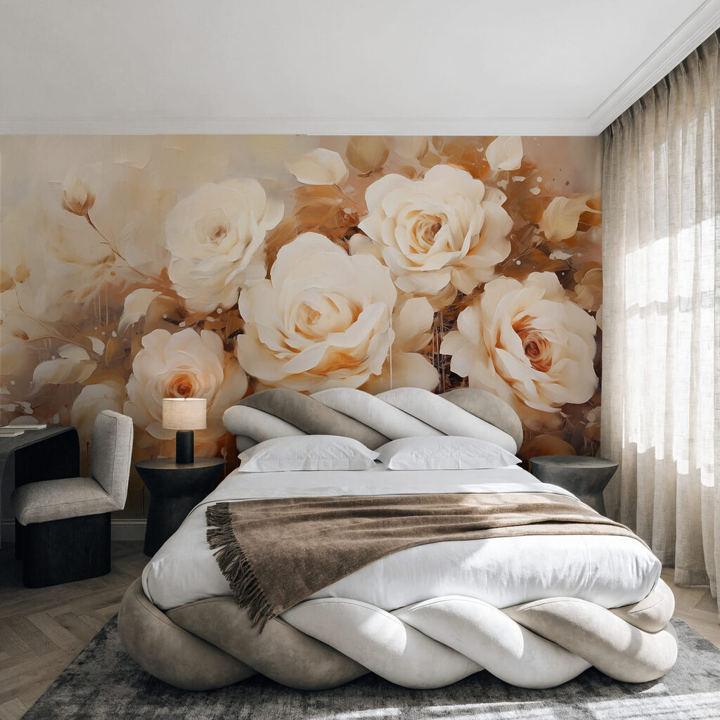 Painting of white roses Painting of white roses