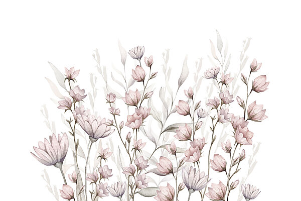 Painting of flowers and leaves Painting of flowers and leaves