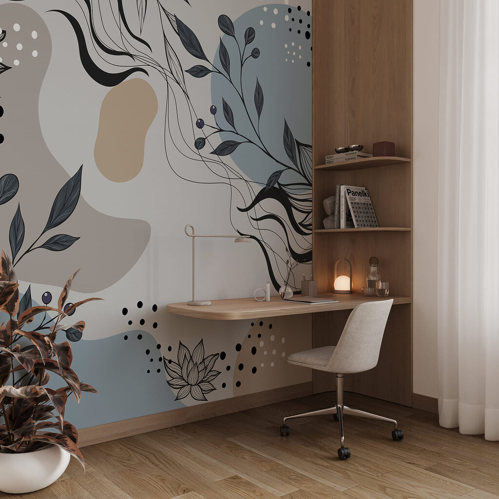 Drawing of flowers and leaves