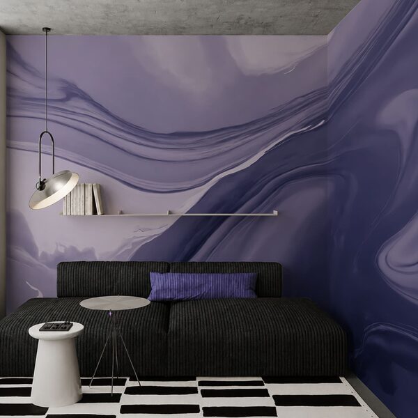 - Swirling shades of soft purple hues