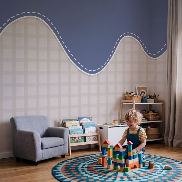 Blue and white line
