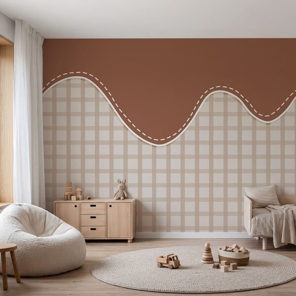 Brown and white line