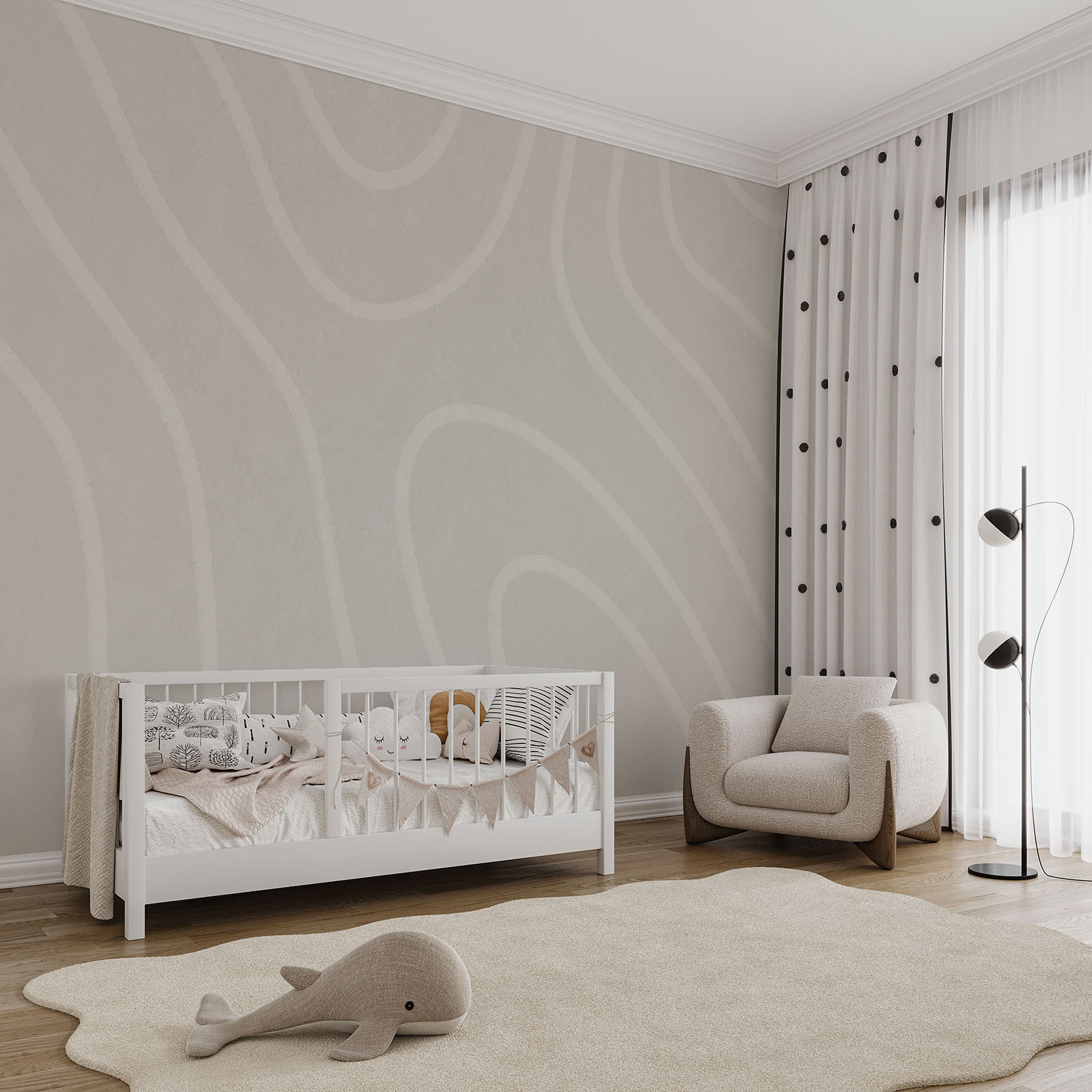 White surface with wavy lines