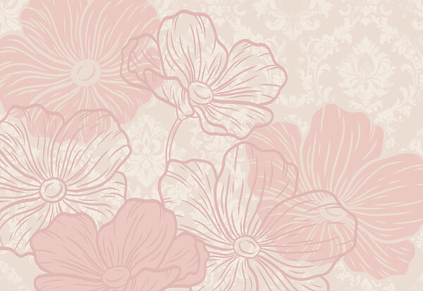 Pink flowers on a white background Pink flowers on a white background