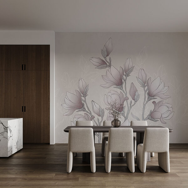 Drawing of flowers on a branch