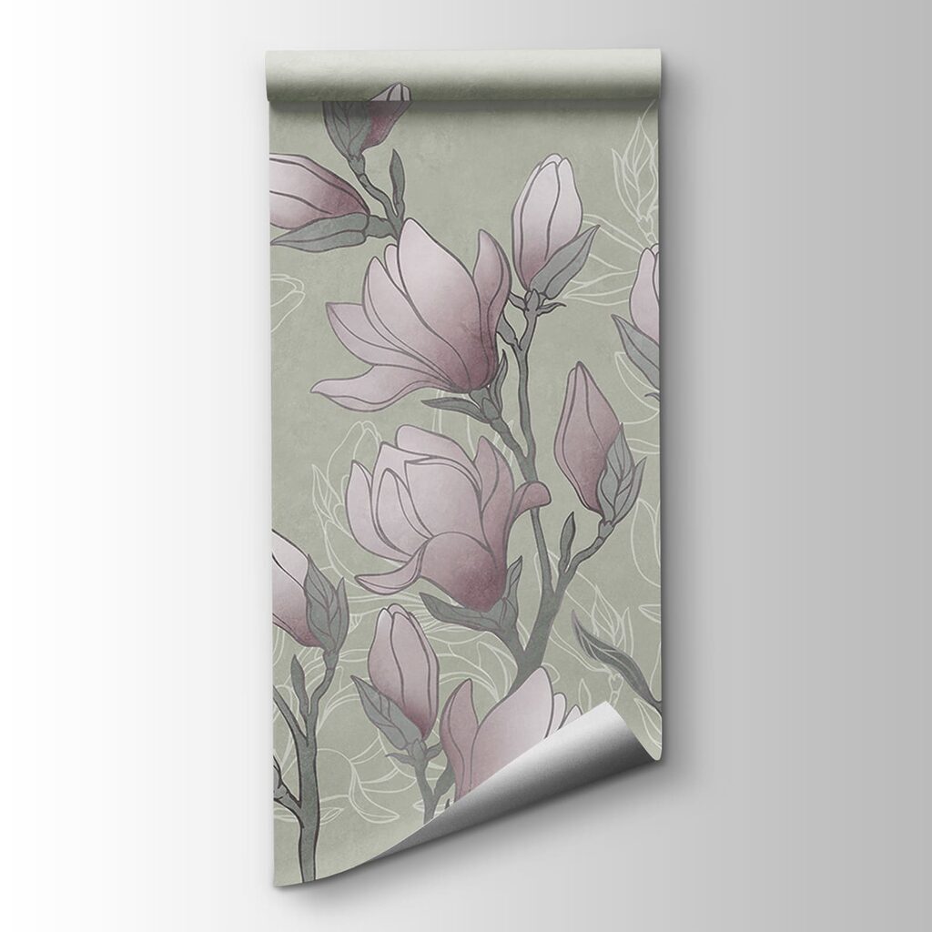Drawing of flowers on a branch