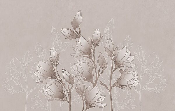 Drawing of flowers on a branch
