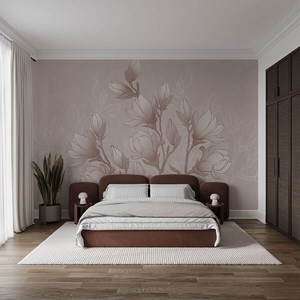Drawing of flowers on a branch