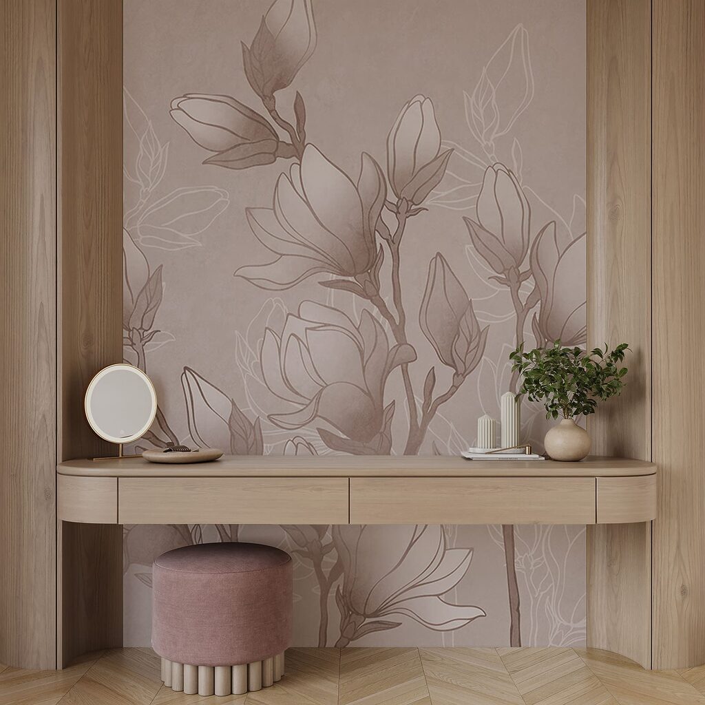 Drawing of flowers on a branch