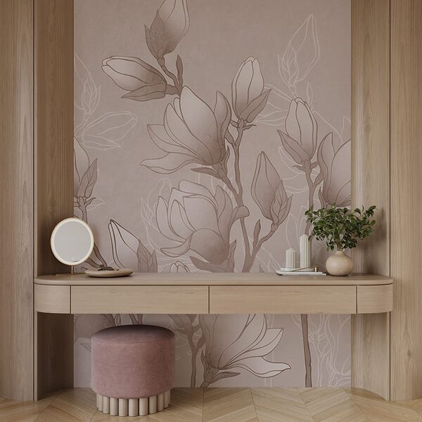 Drawing of flowers on a branch
