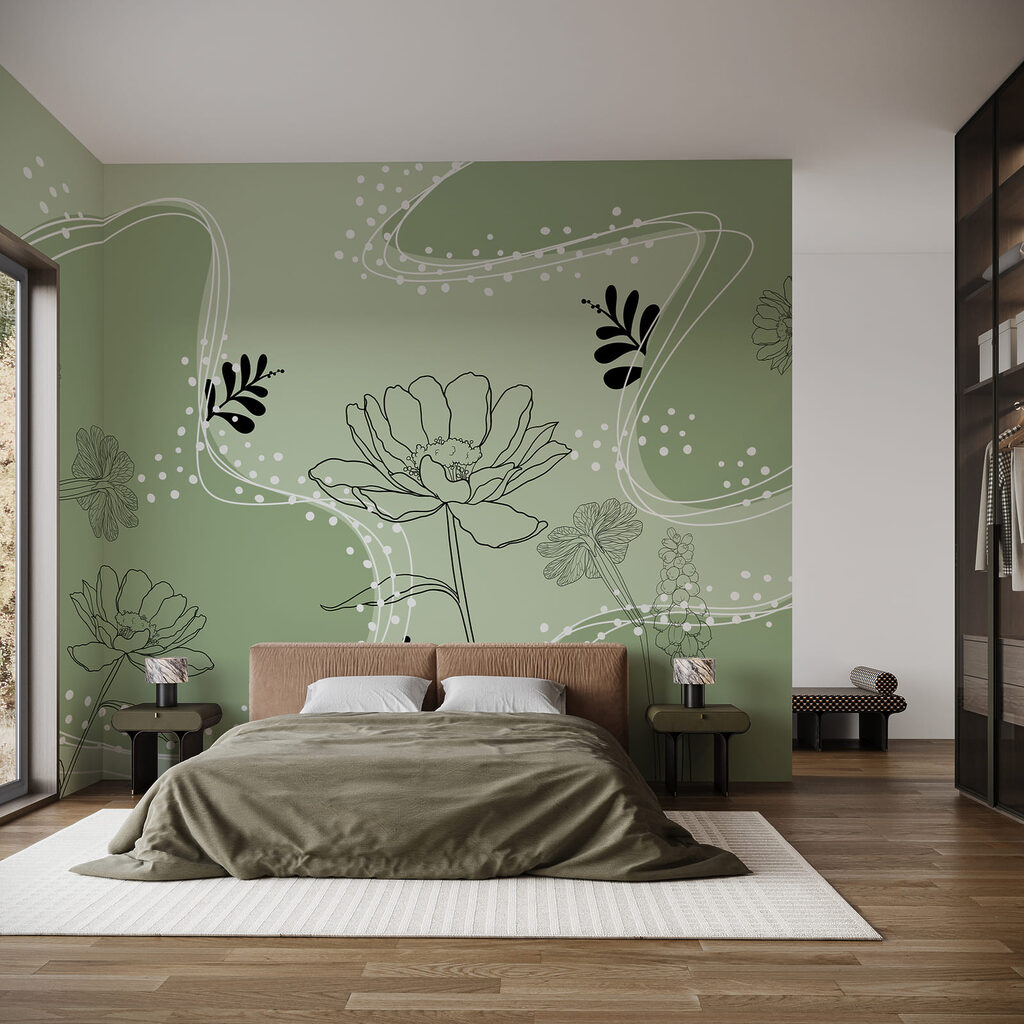 Drawing of flowers and leaves