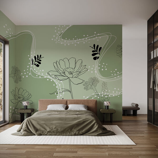 Drawing of flowers and leaves