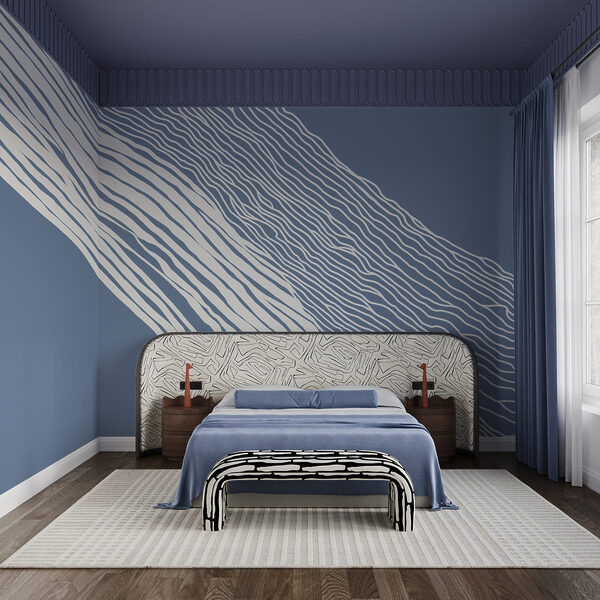 Blue and white background with white lines Blue and white background with white lines