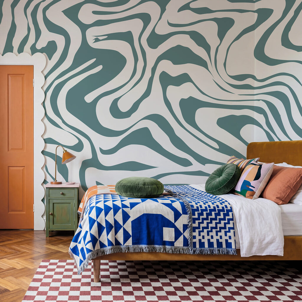Flowing lines in cool hues Flowing lines in cool hues