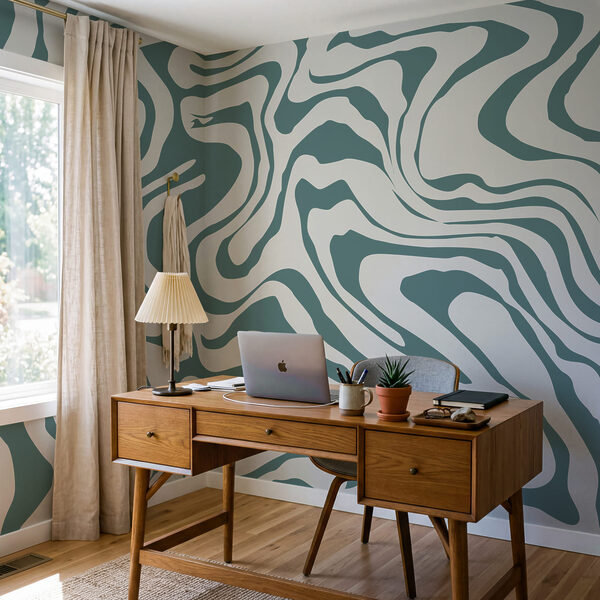 Flowing lines in cool hues Flowing lines in cool hues