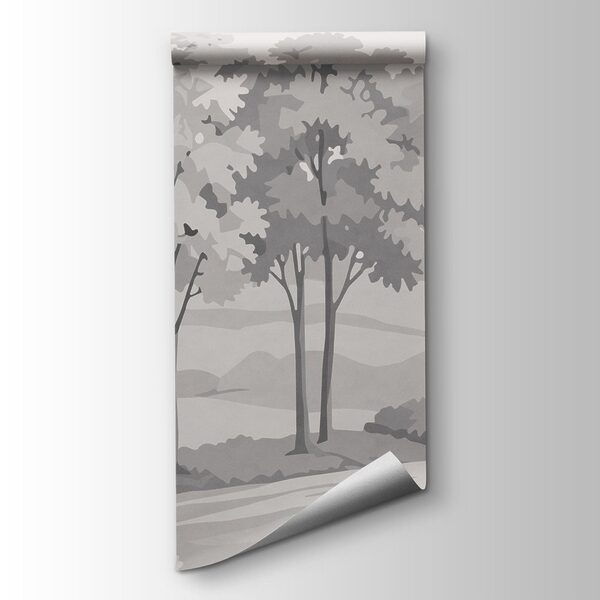 Landscape with trees and hills