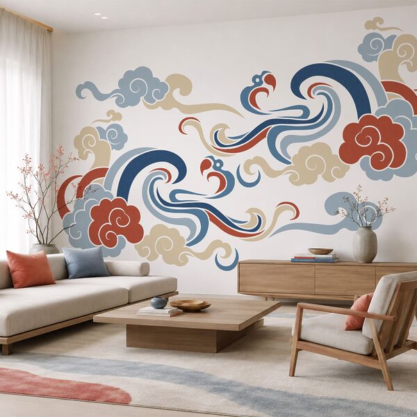 Design of clouds and flowers Design of clouds and flowers