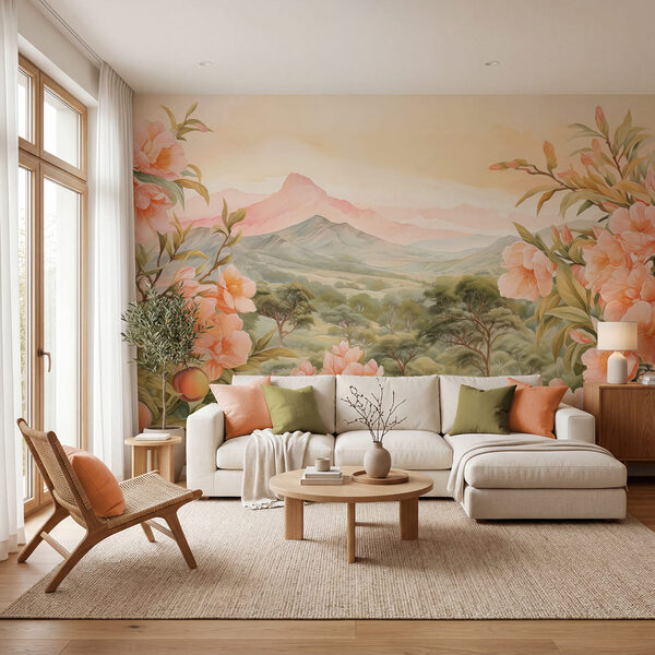 Painting of flowers and trees