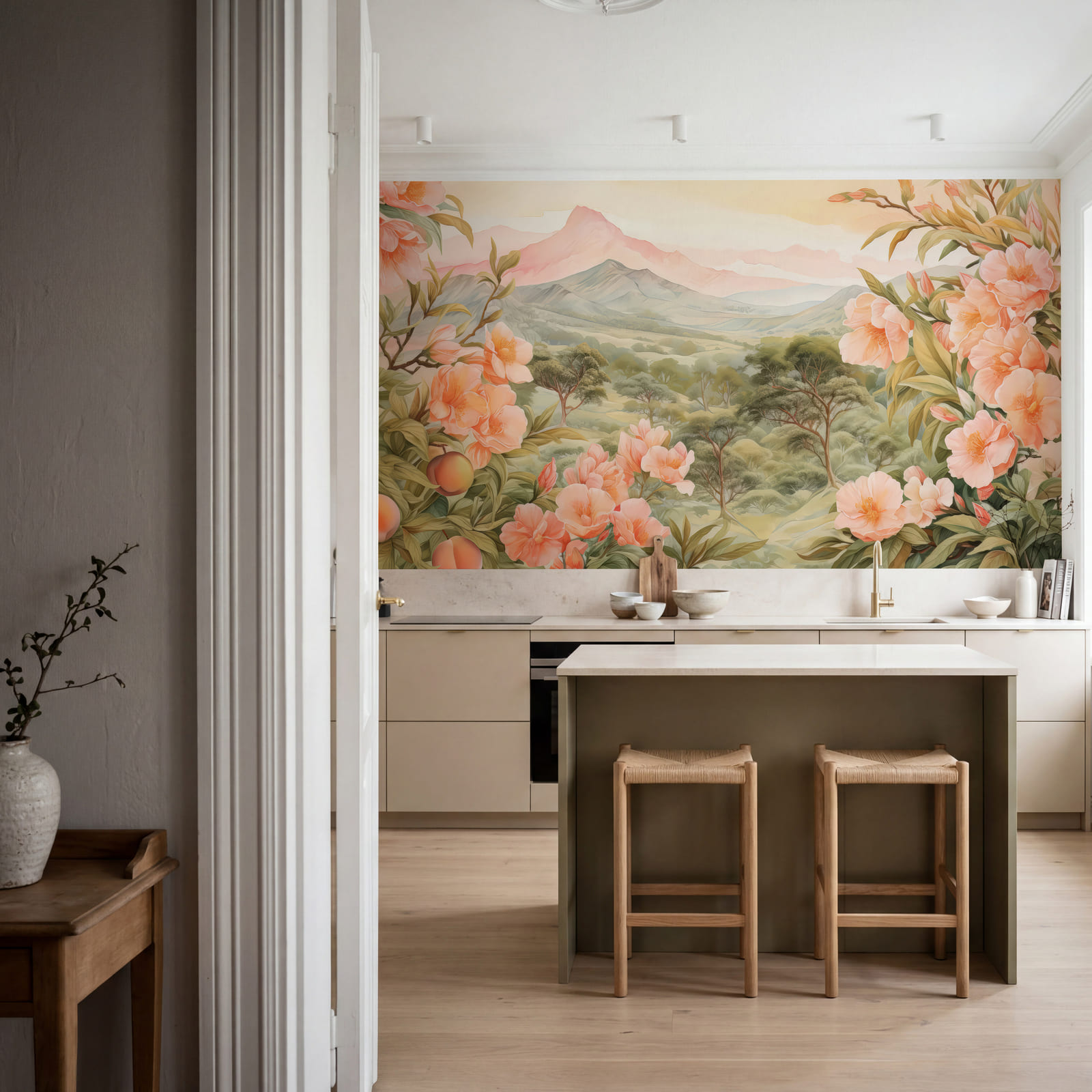 Painting of flowers and trees