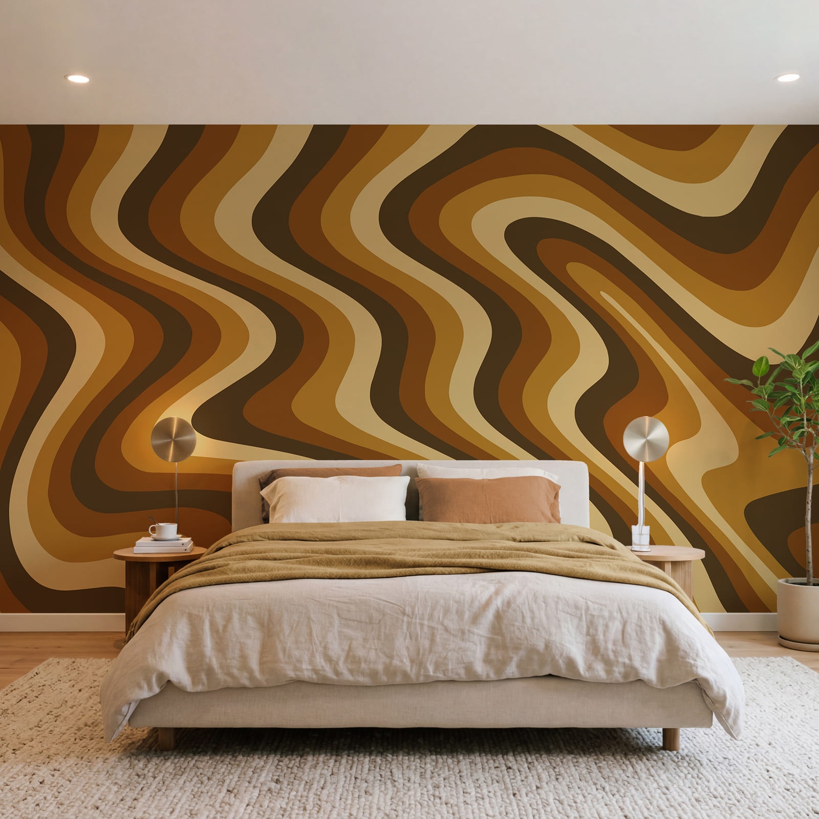 Brown and tan wavy lines Brown and tan wavy lines