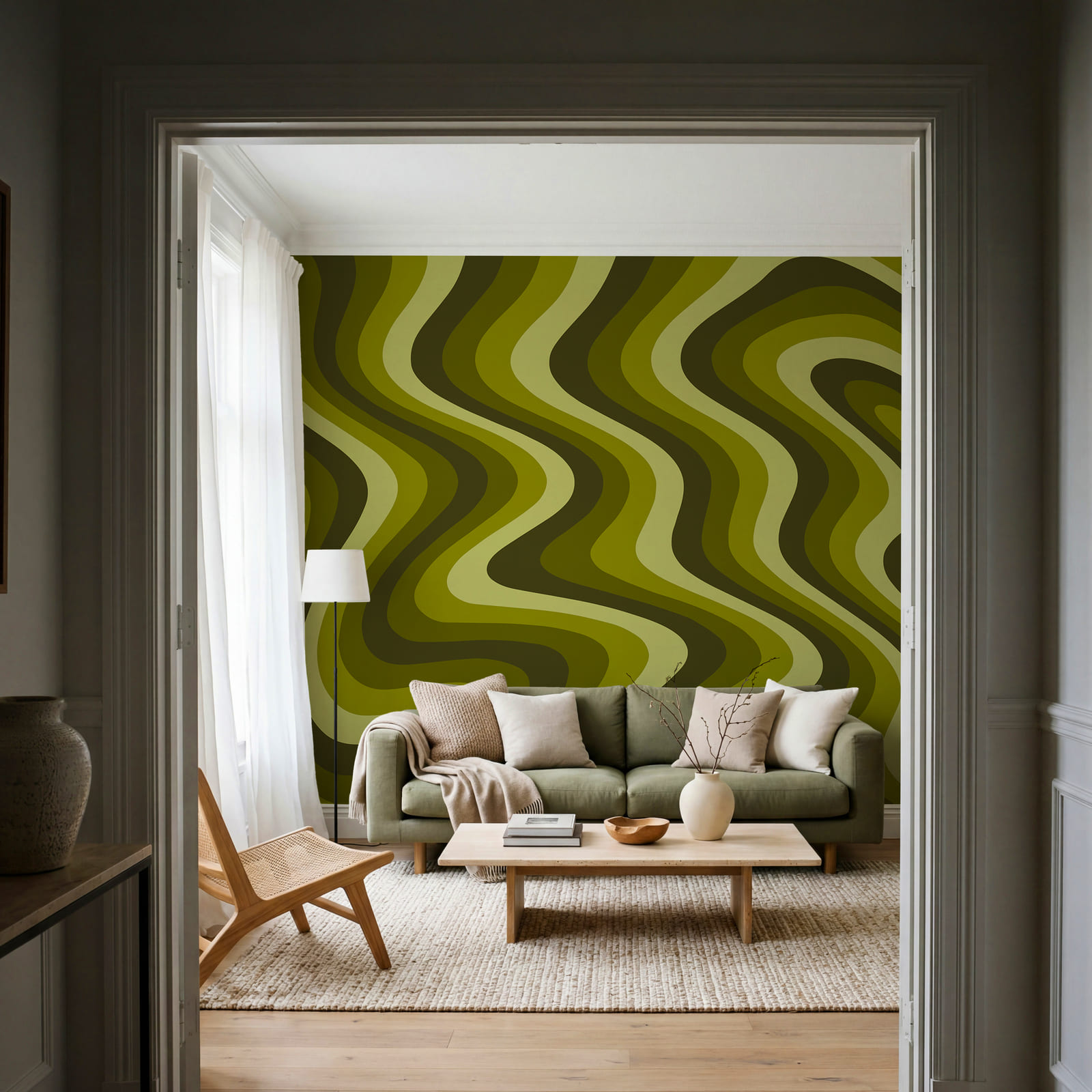 Green and yellow wavy lines Green and yellow wavy lines