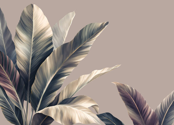 Lush leaves with soft hues displayed