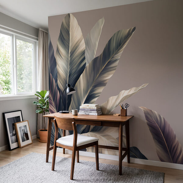 Lush leaves with soft hues displayed