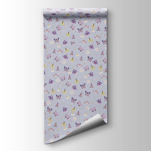 Pattern of butterflies and flowers