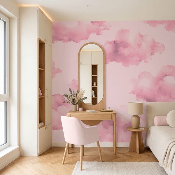 Pink clouds on a pink background Pink clouds on a pink background