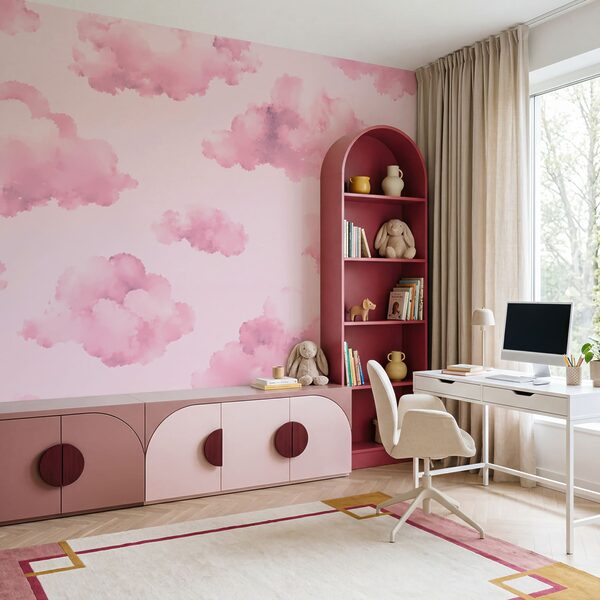 Pink clouds on a pink background Pink clouds on a pink background